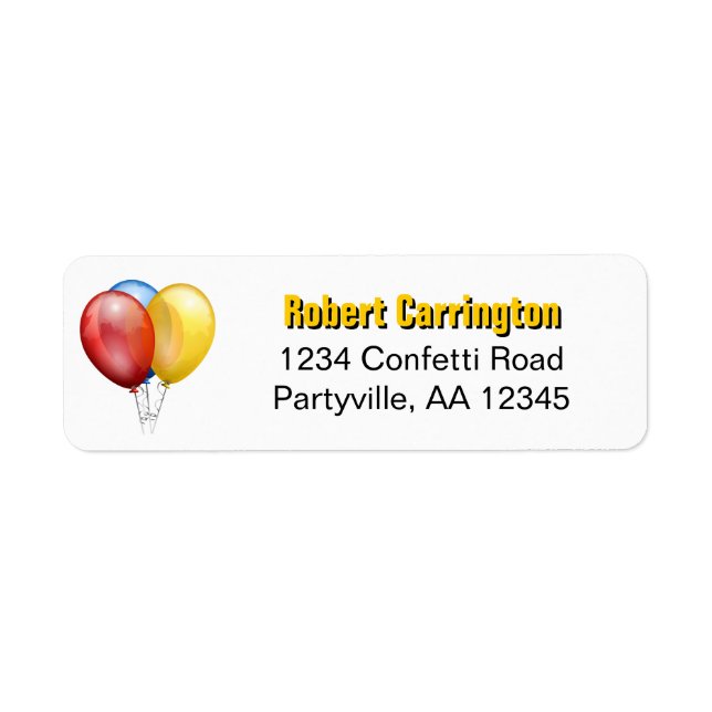 Gold Birthday Balloons Adresse (Vorne)