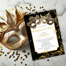 Gold Birthday Masquerade Party