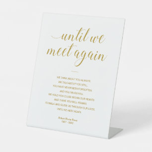 Gold bis wir wieder Gedicht Memorial Service treff Sockelschild