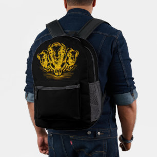 Gold Bison Stampede im Wilden Prärien Bedruckter Rucksack