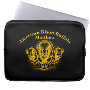 Gold Bison Stampede im Wilden Prärien Laptopschutzhülle