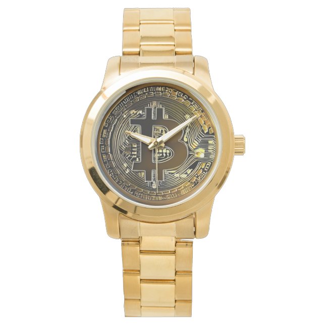 Gold Bitcoin Watch for Man Armbanduhr (Vorderseite)