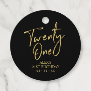 Gold & Black 21. Geburtstagsfeier Geschenk Dankesc Geschenkanhänger