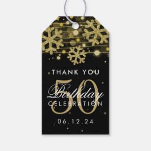 Gold Black 50. Geburtstag Vielen Dank Winter Glitz Geschenkanhänger
