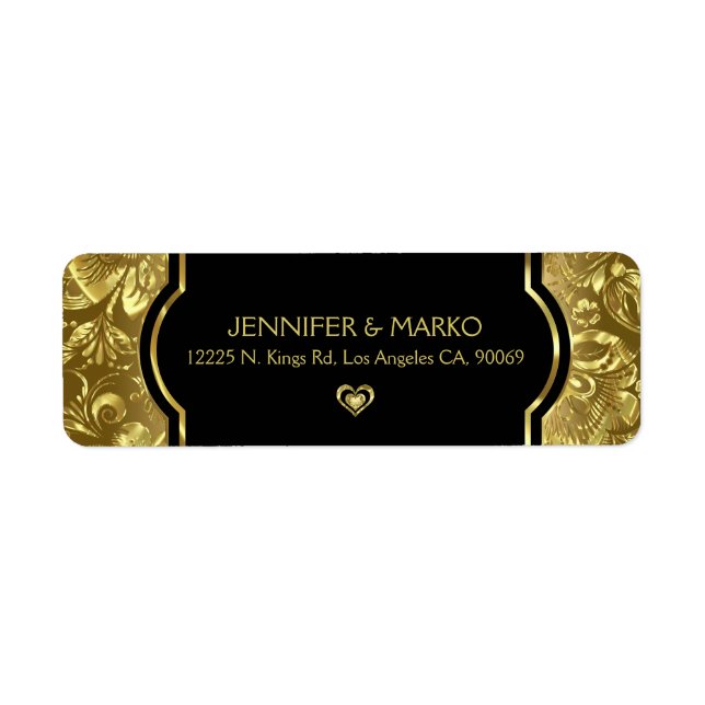 Gold & Black 50. Hochzeitstag Weinsiegel (Vorne)