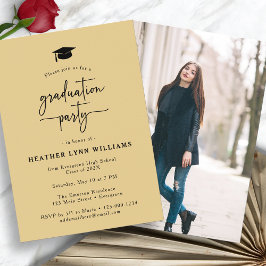 Gold Black Abschluss Foto Einladung