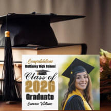 Gold Black Absolvent des Jahrgangs 2026 Foto Absch