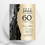Gold Black Agate Überraschung 60. Geburtstag Einladung<br><div class="desc">Schwarz und Gold überraschen 60. Geburtstagsfeier Einladung. Elegantes modernes Design mit agatem Marmorgeode-Hintergrund,  Imitate Glitzer Gold und Typografie Skript-Schriftart. Die trendige Einladungskarte eignet sich perfekt für eine stilvolle Damenfeier. Gedruckte Zazzle Einladungen oder Sofortdownload digitalen druckbaren Vorlage.</div>