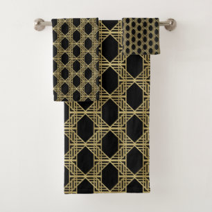 Gold Black Art Déco Diamond Chic Retro Motif