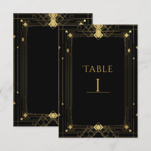 Gold & Black Art Deco Gatsby Roaring 20er Elegant Einladung