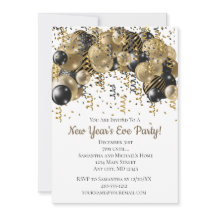 Gold Black Balloons Confetti Silvester Party