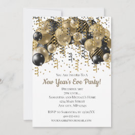 Gold Black Balloons Confetti Silvester Party