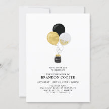 Gold & Black Balloons Modernes Party für das Ruhes
