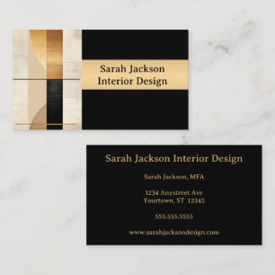 Gold Black Beige Moderne Kunst Designer Visitenkarte