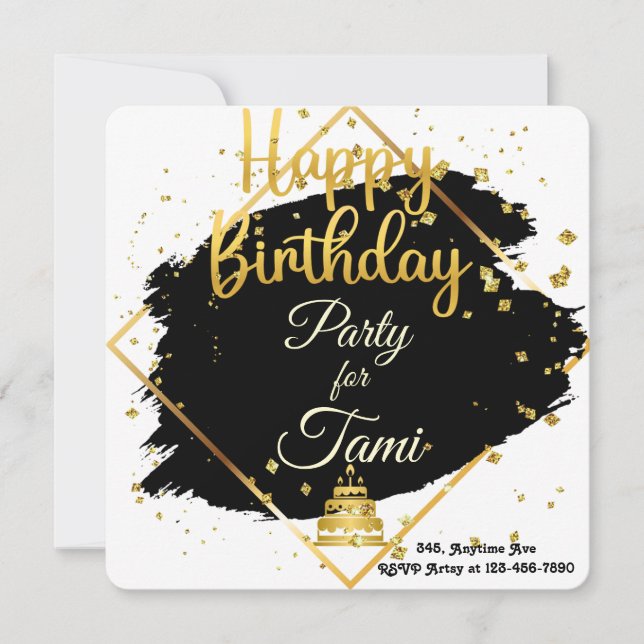 Gold & Black Birthday (Vorderseite)