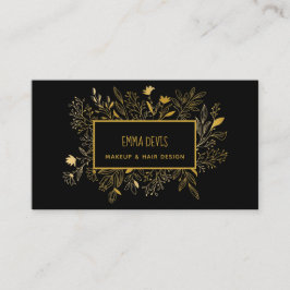 Gold Black Botanic Beauty Salon Haare Ernennung B Visitenkarte