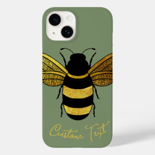 GOLD BLACK BUMBLEBEE CALLIGRAPHY TEXT SHINY BEE Case-Mate iPhone 14 HÜLLE