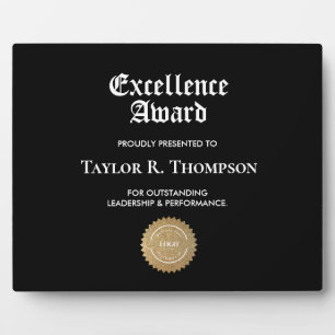 Gold Black Business Logo Excellence Auszeichnung C Fotoplatte