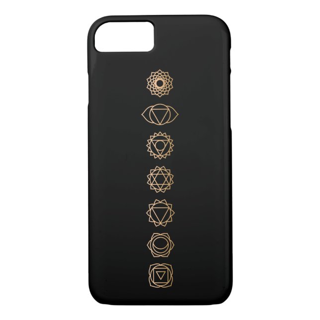 Gold Black Chakras Spiritual Case-Mate iPhone Hülle (Rückseite)