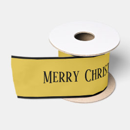 Gold Black Christmas Holiday Satinband