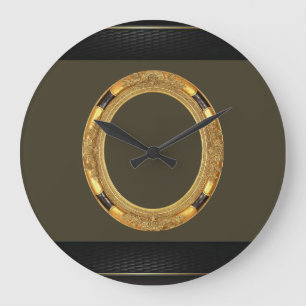 Gold Black Clock Große Wanduhr