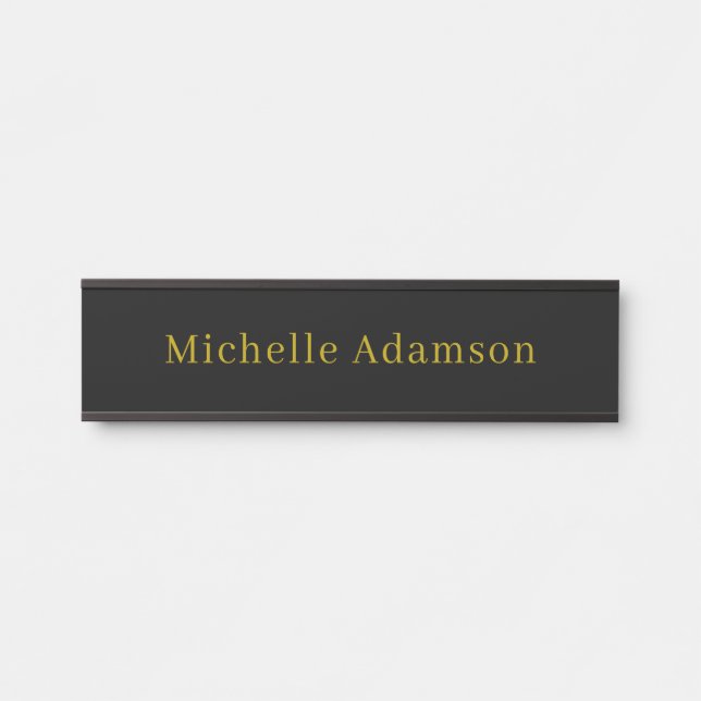 Gold & Black Color Professional Plain Modern Türschild (Vorderseite )