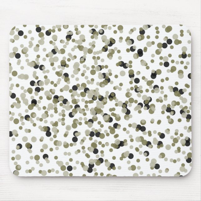 Gold Black Confetti Dots Mousepad (Vorne)