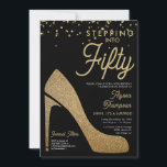 Gold Black Confetti Formal Überraschung 50. Geburt Einladung<br><div class="desc">Feiern Sie stilvoll mit dieser schicken 50. Geburtstagseinladung! Mit bedruckten Goldkonfetti für eine Touch Glitzer, mit einer blendend hohen Ferse Silhouette auf diesem eleganten Design für eine vollkommene und elegante Überraschung 50 Geburtstag Party. Das moderne und raffinierte Design wird Ihre Veranstaltung unvergesslich machen. Passen Sie mit dem Namen, dem Veranstaltungsort,...</div>