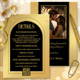 Gold Black Confetti Glitzer Wedding Begleitkarte