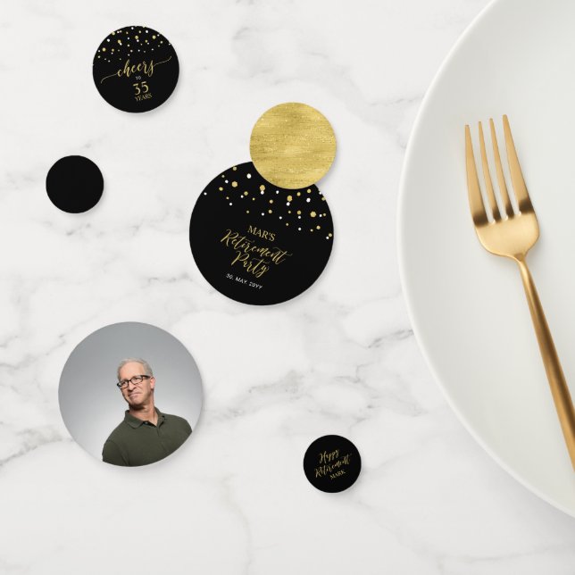 Gold Black Confetti Modernes Party Dekor Konfetti (Gruppe)