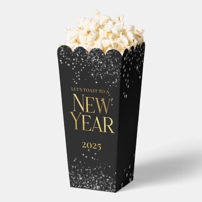 Gold Black Confetti Silvester Party Geschenkschachtel (Geplatzt)