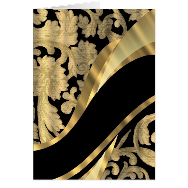 Gold & black damask swirl (Devant)