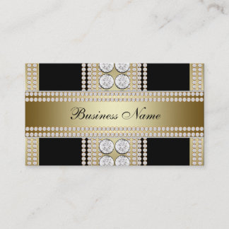 Gold Black Diamonds Black Business Card Visitenkarte