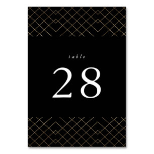 Gold Black Elegance Diamond Geo Deko Wedding Tischnummer