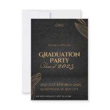 Gold Black Elegante Abschluss Einladung Party