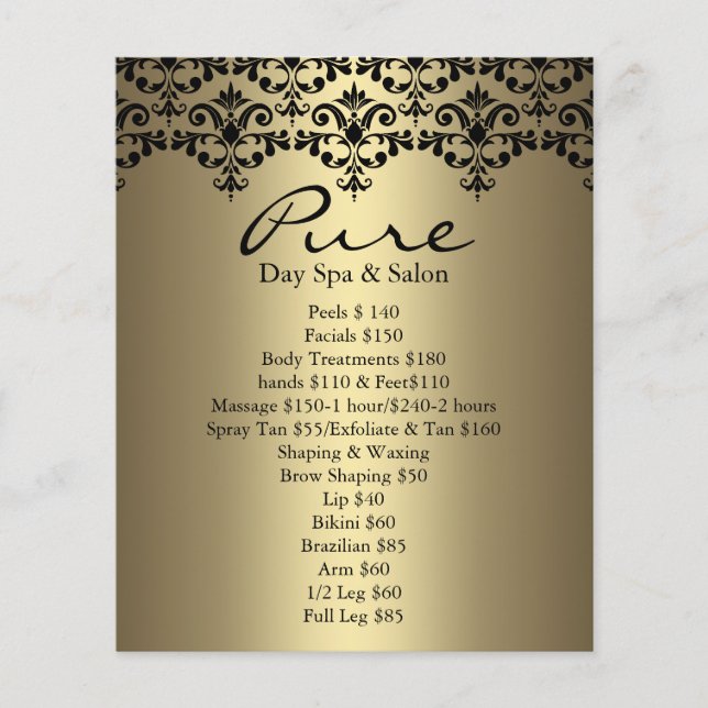 Gold & Black Elegante Damask Flyer (Vorne)