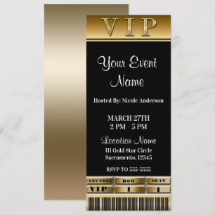 Gold & Black Elegante Dinnerparty-VIP-Karte Einladung
