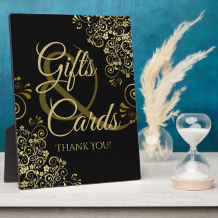 Gold & Black Elegante Hochzeitsgeschenke & Karten  Fotoplatte
