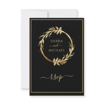 Gold Black Eucalyptus Foliage Wreath Wedding
