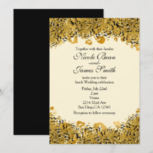 Gold & Black Exotic Dschungel Cheetah Einladungen