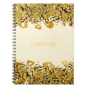 Gold & Black Exotische Dschungel Elegantes Cheetah Notizblock
