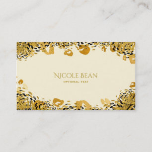 Gold & Black Exotische Jaguar-Glamour-Creme Visitenkarte