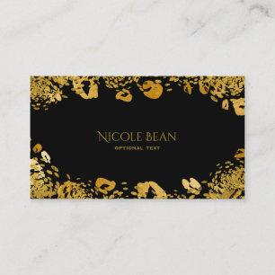 Gold & Black Exotische Jaguar-Jungle-Glamour Visitenkarte