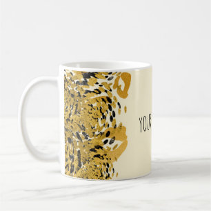 Gold & Black Exotischer Dschungel Gepard Glam Crem Kaffeetasse