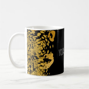 Gold & Black Exotischer Dschungel Gepard Glam Kaff Kaffeetasse