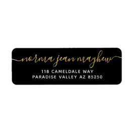 Gold Black Extravagant Handwriting Script-Rücksend