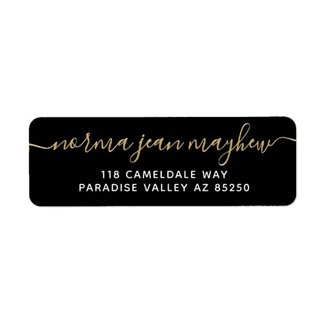 Gold Black Extravagant Handwriting Script-Rücksend (Vorne)