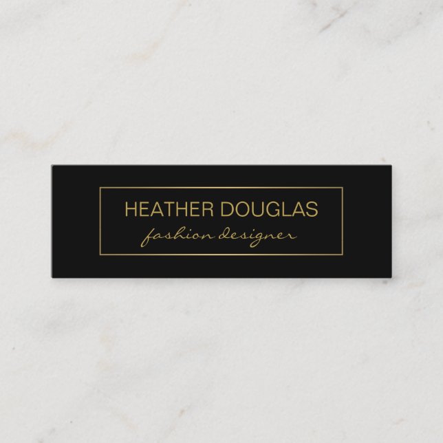 Gold Black Foil Shine Mini Visitenkarte (Vorderseite)