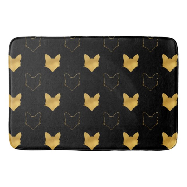 Gold Black Foxes Badematte (Vorderseite)