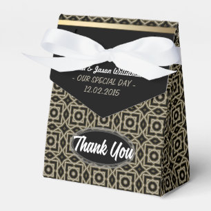 Gold Black Geometric Art Deco Danke Party Geschenkschachtel